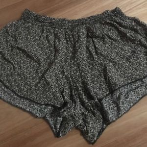 Black and Brown Flowy Shorts